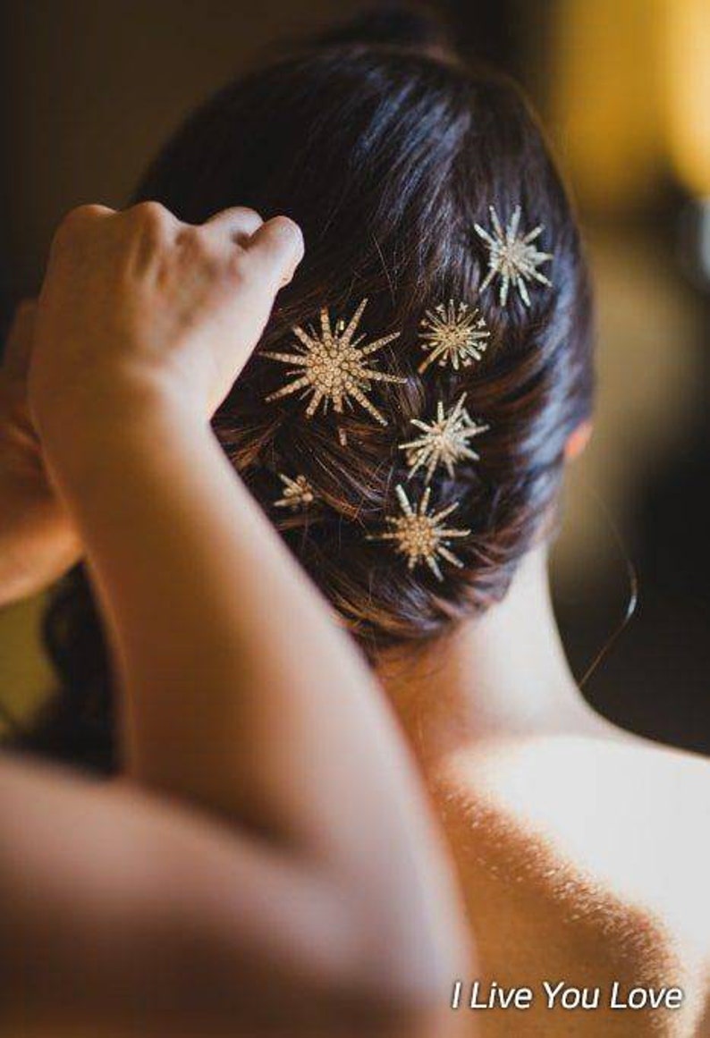 Snowflake Hair Pinsstar Hair Pinsbridal Hair Etsy