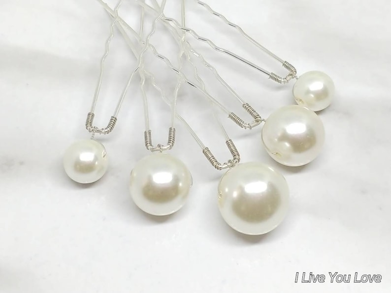 Pearl Hair Pins-Pearl Hair Accessories-Wedding Hair Pin-Bridal Hair Pin-Pearl Headpiece-Gold Pearl Hair Pins-Pearl Hair Set-Pearl Jewelry image 2