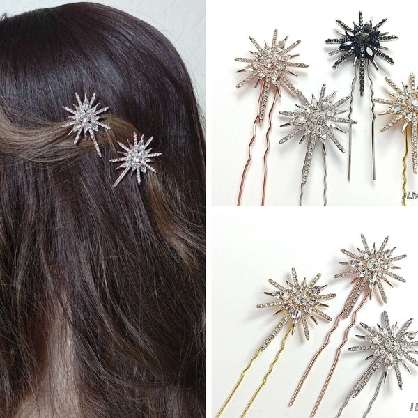 Épingles à cheveux étoile filante-accessoire de cheveux céleste-accessoire de cheveux de mariage-épingles à cheveux de mariée-épingles à cheveux de mariage-pièce de cheveux étoile-coiffe étoile