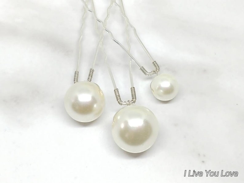 Pearl Hair Pins-Pearl Hair Accessories-Wedding Hair Pin-Bridal Hair Pin-Pearl Headpiece-Gold Pearl Hair Pins-Pearl Hair Set-Pearl Jewelry image 6