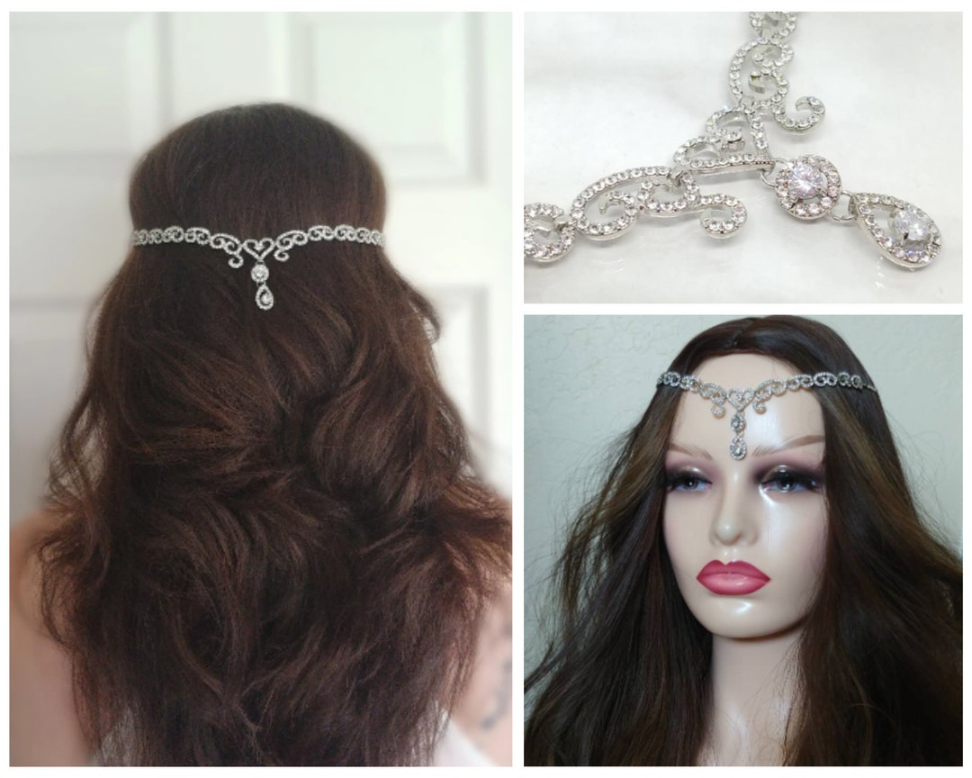 Bride Hair Piecesilver Hair Jewelrysilver Hair Etsy