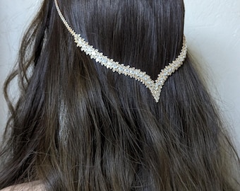 Statement Hair Accessories-Gold Hair Accessories-Bridal Hair Piece-Bridal Headpiece-Wedding Headpiece-Bridal Hair Drape-Hair Vine-CZ Wedding