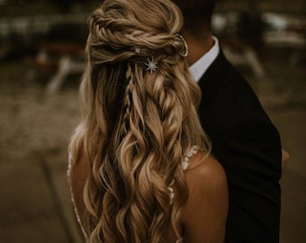 Shooting Star Hair Pins-Celestial Hair Accessory-Wedding Hair Accessory-Bridal Hair Pins-Wedding Bobby Pins-Star Hair Piece-Star Headpiece