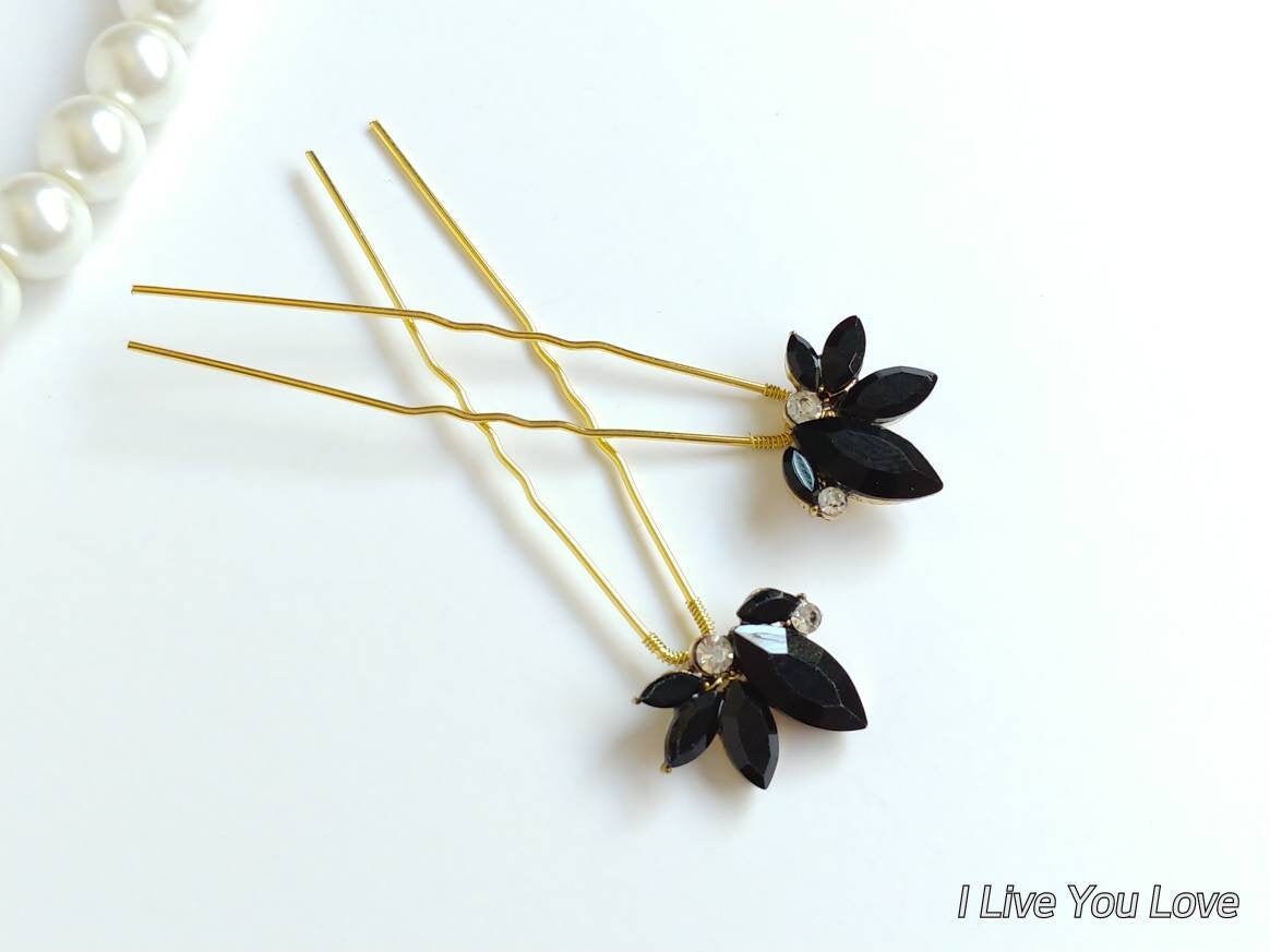 Black Hair PinsBridal Hair AccessoriesWedding Hair Etsy