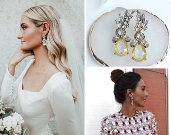 Gold Leaf Earrings-Bridal Earrings-Wedding Earrings-Leaf Earrings-Jewelry for Bride-Leaf Jewelry-Boho Earrings-Bohemian Earrings-Vintage