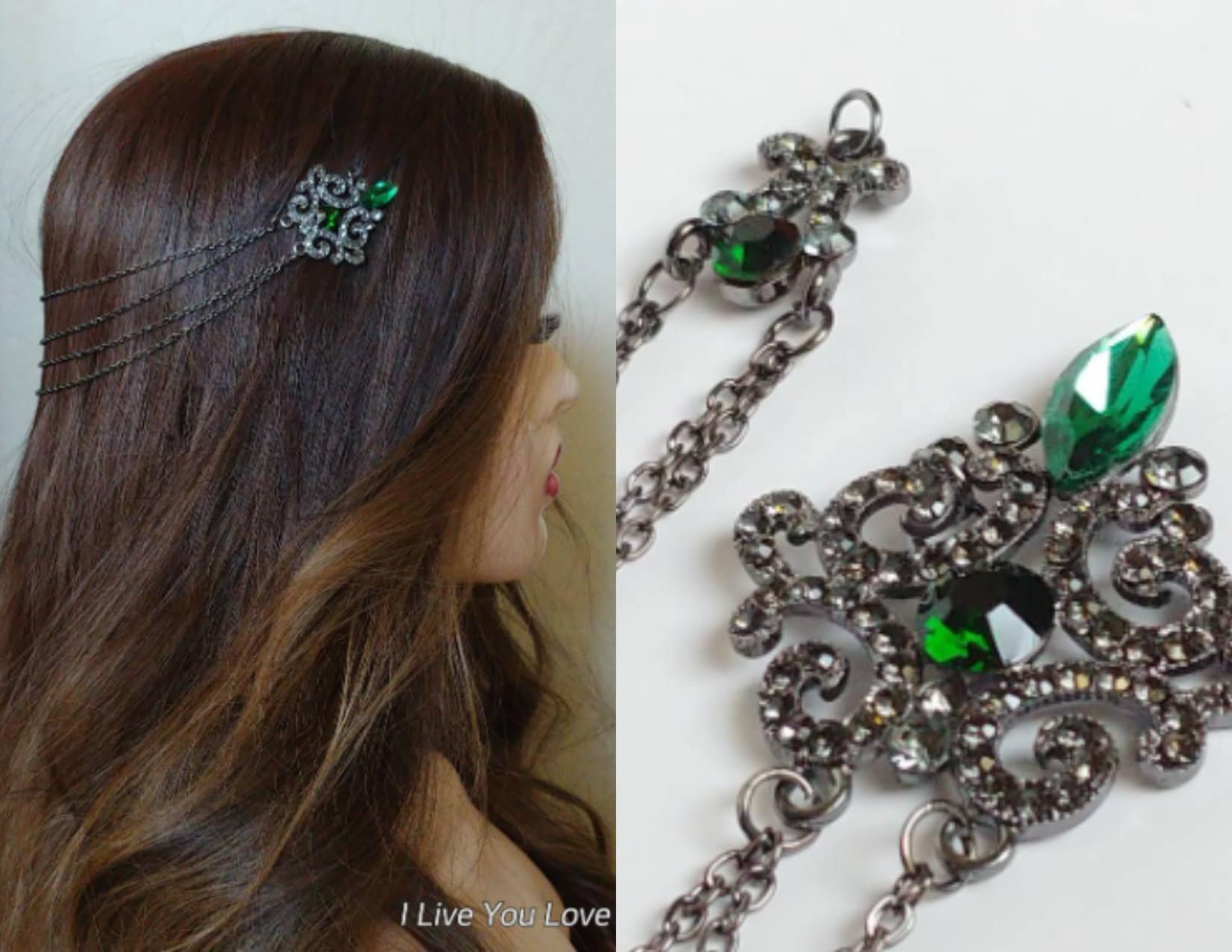 Green Bridal Hair Vine, Green Headpiece, Wedding Hair Accessories, Hal –  One Curtain Road