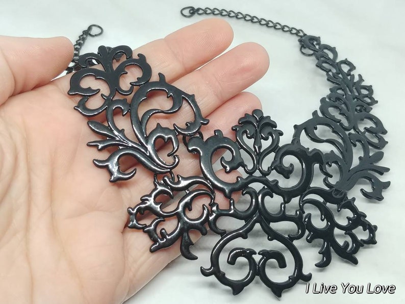 Gothic Lattice Black Bridal Hair Chain-Black Hair Jewelry-Black Hair Accessories-Black Bridal Headpiece-Bridal Hair Drape-Wedding Hair Chain