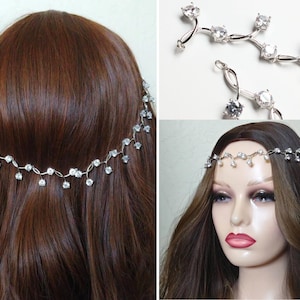 LAST ONES! Flower Bud Hair Piece-Bridal Headpiece-Wedding Hair Accessories-Bridal Hair Accessories-Bridal Headpiece-Silver Bridal Hair Drape