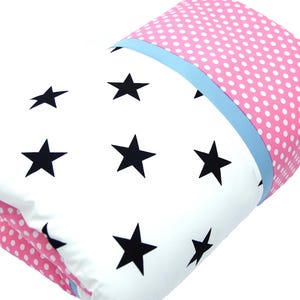 Krabbeldecke Kuscheldecke Laufgittereinlage 105x105cm mit Sternen Punkten weich gepolstert Handmade bab-Berlin