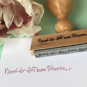 nimm dir zeit zum träumen - stempel für wellness-geschenke / buchgeschenke / geschenke für frauen / geburtstagskarte / gutschein / self care