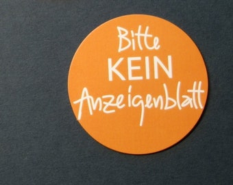 1 briefkastenmagnet "bitte KEIN anzeigenblatt !" - in 4 verschiedenen farben - keine werbung bitte / briefkasten hinweis werbung nein danke