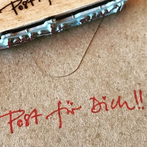 Post für Dich! stempel mit kleinen herzchen - für analoge post, feine briefe, überraschende postkarten - stempel post spruch- auch in riesig