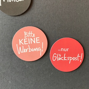magnet "nur Glückspost" od. „nur Liebesbriefe“ im 2er set mit "bitte KEINE Werbung"/briefkasten magnet mit spruch / farbwahl / keine werbung