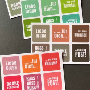 ECKIG ! EDEL und FEIN ! stickersets mit verschiedenen sprüchen für allerlei gelegenheiten / aufkleber für grüße geburtstage briefpost karten