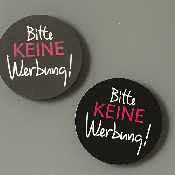 briefkasten - magnet  "bitte KEINE werbung" dreifarbig - schwarz- und grautöne