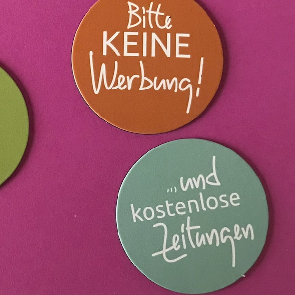 sonderpreis! in zweierlei farben: bitte KEINE werbung+ keine kostenlose zeitungen für deinen briefkasten /