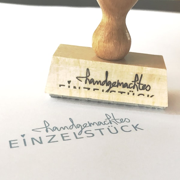 holzstempel "handgemachtes einzelstück" - most wanted! kennzeichne dein handmade unikat und einzelstück (ggf. mit deinem namen !)