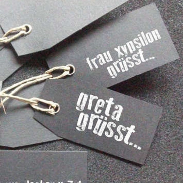 gruß stempel "grüsse" mit deinem namen, deinem text oder spruch