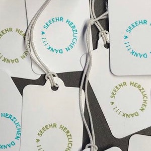 sag mal 'sehr herzlichen dank' ! kreisrunder holzstempel ... für ein kleines dankeschön / danksagungskarte /  freundlichkeit / bedanken