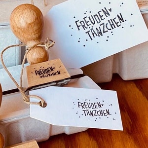 freudentänzchen stempel - für geschenke, geburtstagskarten, einladungen zum jubiläum, für gutscheine oder kleine mitbringsel
