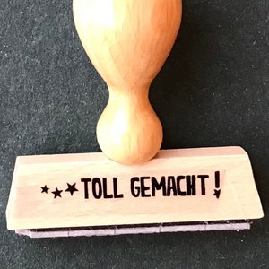 TOLL GEMACHT !" mit sternchen  - stempel mit lob | lehrerstempel | schüler loben und motivieren - oder wunschwort bis ca. 15 buchstaben