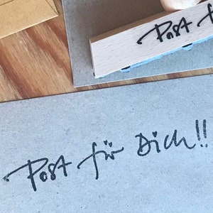 großer oder kleiner stempel *Post für Dich!!* - handlettering handschrift typo - holzstempel mit feinen herzchen...für geschenke, post, deko