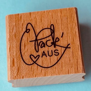 PACK AUS ! verpackungsliebe - passt zum geburtstag, an weihnachten, an ostern... ! holzstempel für deine geschenkanhänger - mit herz!