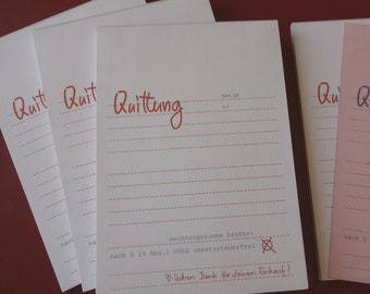Quittungsblock Etsy