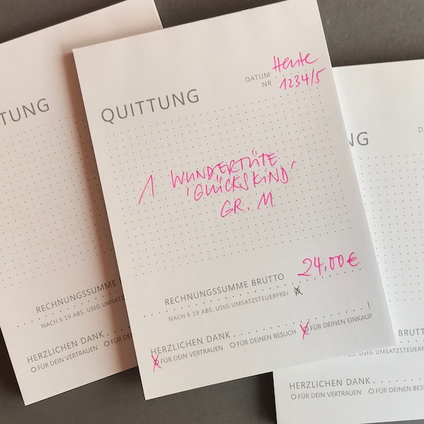 schlichte quittungsblöcke für kleinunternehmen - (3er, 5er, 10er oder 15er-set), auch 2.wahl zum sonderpreis / rechnung kleinunternehmer