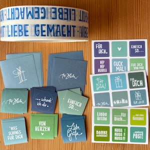verpackungsset: 48 sticker + 1 rolle klebeband  - schön verpacken leicht gemacht! tolle farbkombi für geburtstage / produktverpackung / deko