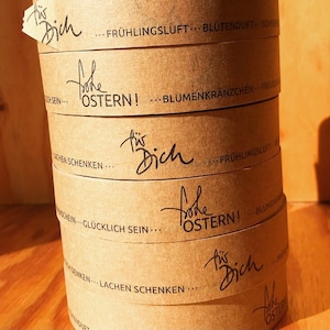 frohe ostern ! frühling ! für dich! blumengrüße ! klebeband, leicht abreißbar, nachhaltig, b 25mm, l 50m !! papierklebeband verpackungsliebe