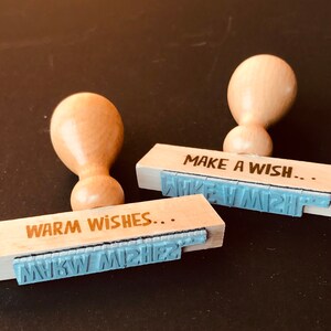 wünsch dir was! stempel *make a wish...* oder / und *warm wishes...* - für glückwünsche, für gutschein geschenke, geldgeschenke, wundertüten