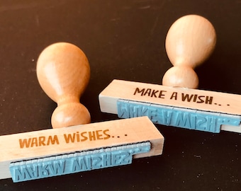 wünsch dir was! stempel *make a wish...* oder / und *warm wishes...* - für glückwünsche, für gutschein geschenke, für geldgeschenke
