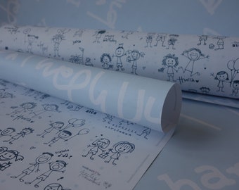 5 sheets of "happy birthday" wrapping paper birthday