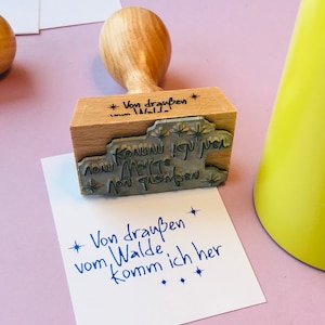 weihnachten stempel " von draußen vom walde komme ich her " … feiner weihnachtsstempel / weihnachtlicher spruch / weihnachtslied