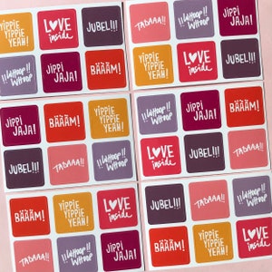 feiern ? jubeln und freuen !! sticker-set für geburtstage, jubeltage, jubiläen, taufen, bestandene prüfungen… 24 stück je set