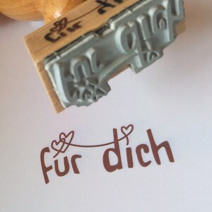 feiner holztempel "für DICH" mit 3 herzchen - für anhänger, geburtstagskarten und schöne grüße / karten gestalten / geschenke dekorieren