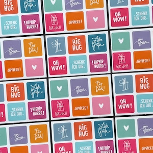 SPECIAL ! stickerset für geschenke, mitbringsel, gutscheine + briefe  - 24 sticker im set / aufkleber für viele gelegenheiten/ neue motive !