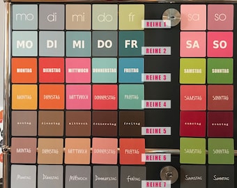 PRIX SPÉCIAL ! nouvelle série de couleurs! 7 aimants « calendrier hebdomadaire » - dans de nombreuses variantes au choix / planificateur hebdomadaire / calendrier