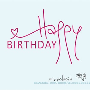 ein aineolleoile-bestseller …"happy birthday" - kleiner herziger stempel mit herz - für deine glückwunsche zum geburtstag / geburtstagskarte
