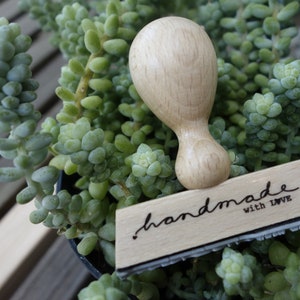 holzstempel "handmade with love" - mit herzerln - oder auch NEU: homemade