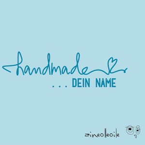 handmade by... -stempel - mit deinem namen oder spruch oder logo ...