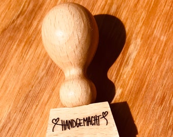 holzstempel mit herzerl "handgemacht"