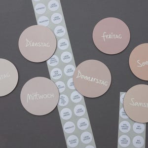 viele farben! wochenplaner magnete! für eure planung! 7 textmagnete kalender/ familienkalender / büroorgsnisation / aufgaben organisieren