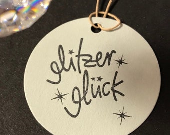 glitzerglück stempel - verpacke schmuck, kristalle, lichterketten, pailetten, edle gläser - nicht nur an weihnachten / für geschenke