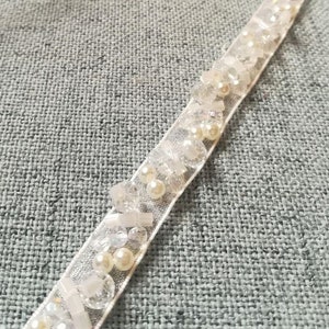 Brautgürtel schlicht Perlen ivory Bild 4