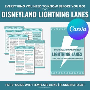 Editable Disneyland Lightning Lane Guide with Editable Template | 2 Parks | FREE Updates for 1 Year |