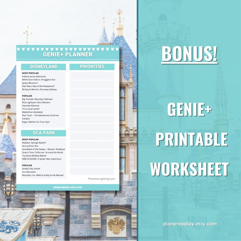 Disneyland Genie Guide, Tips and Planner Genie Plus Toon Town Updated Disneyland California 2024-25 Update April 2024 image 6