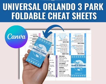 Universal Orlando Foldable Park Cheat Sheet | Universal Studios, Islands of Adventure, Epic Universe | Personal Vacation | Travel Agent