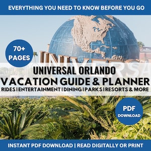 Universal Orlando Vacation Guide and Planner | Cheat Sheets, Vacation Tips, Printable Planning Pages | 2024-2025